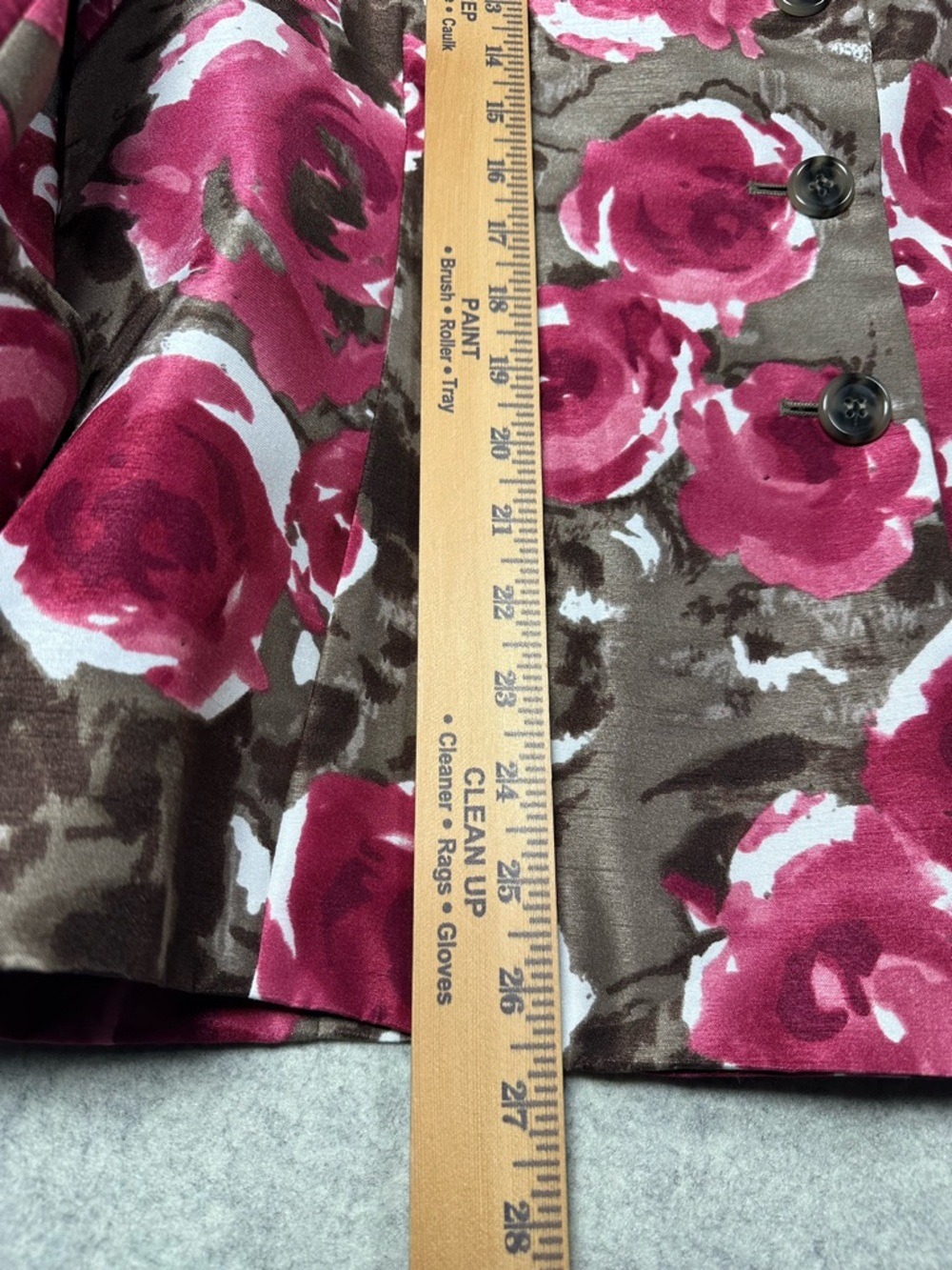 Preston & York Floral Rose Blazer in Pink and Brown 3/4 sleeves - Picture 5 of 9